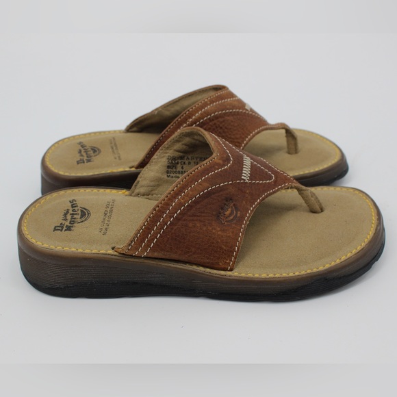 DR. MARTENS Doc Martens Martins Brown Sandal Thong Flip Flop Slide On B… - Picture 3 of 8